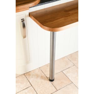 Image of Rothley Worktop Leg - Fitted with An Adjustable Foot for Extra Height, in Pewter, Steel, Size: 60x870mm