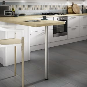 Rothley 60mm x 870mm Worktop Leg - Brushed Stainless Steel