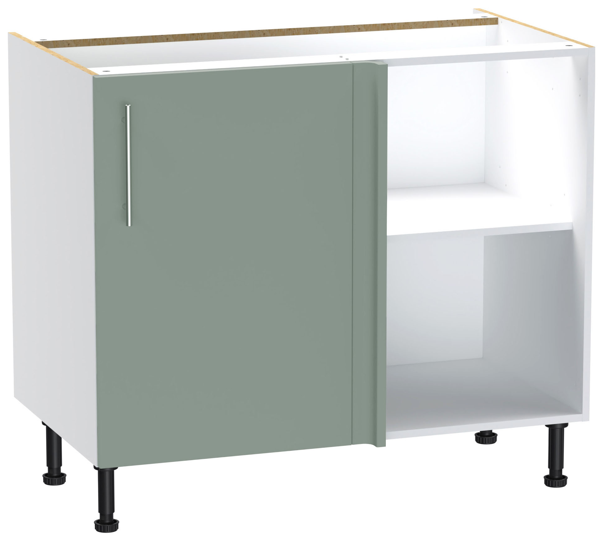 Image of Wickes Orlando Reed Green Corner Base Unit - 1000mm