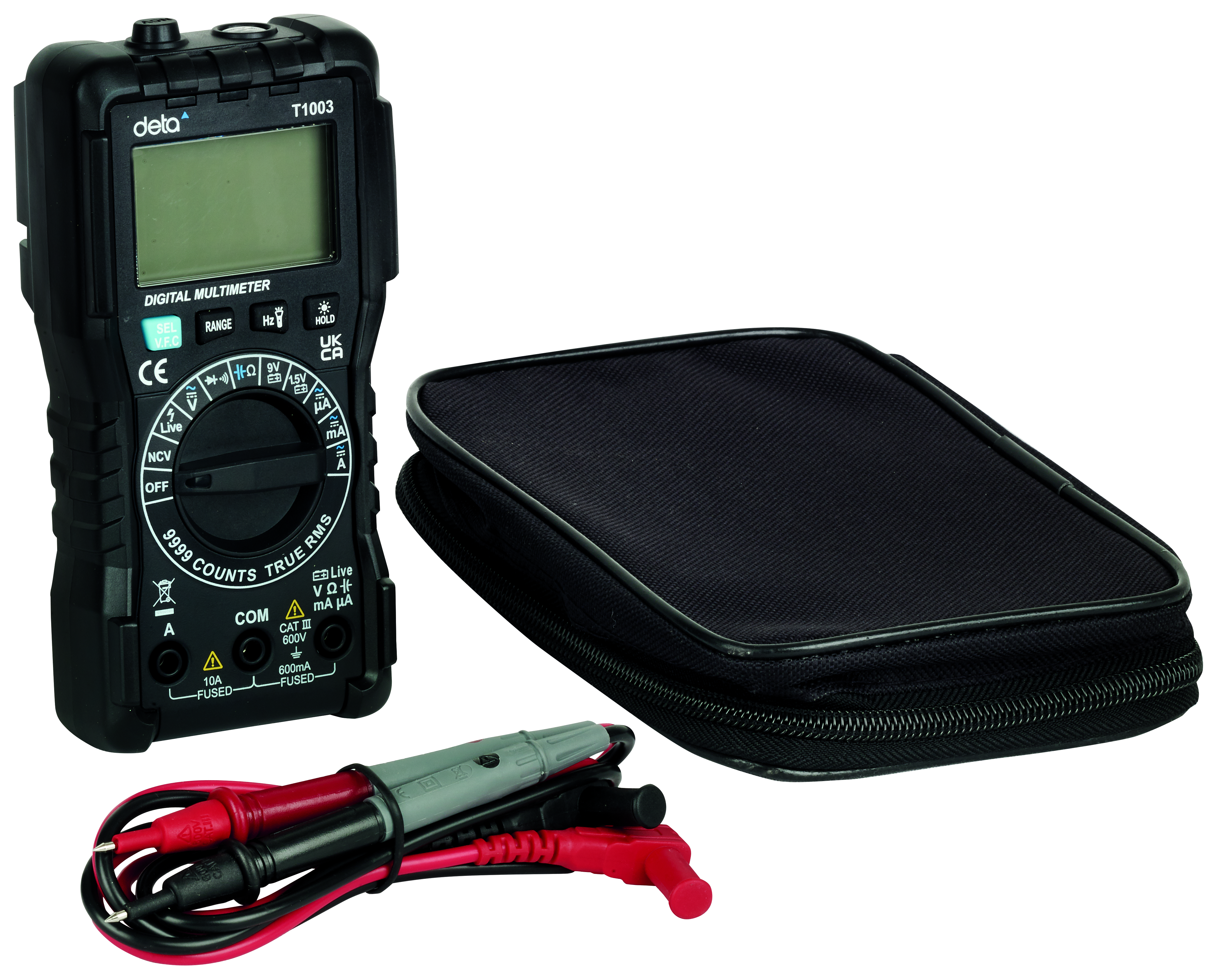 Image of Deta Cat Iii Digital Multimeter, in Black, Size: 600V