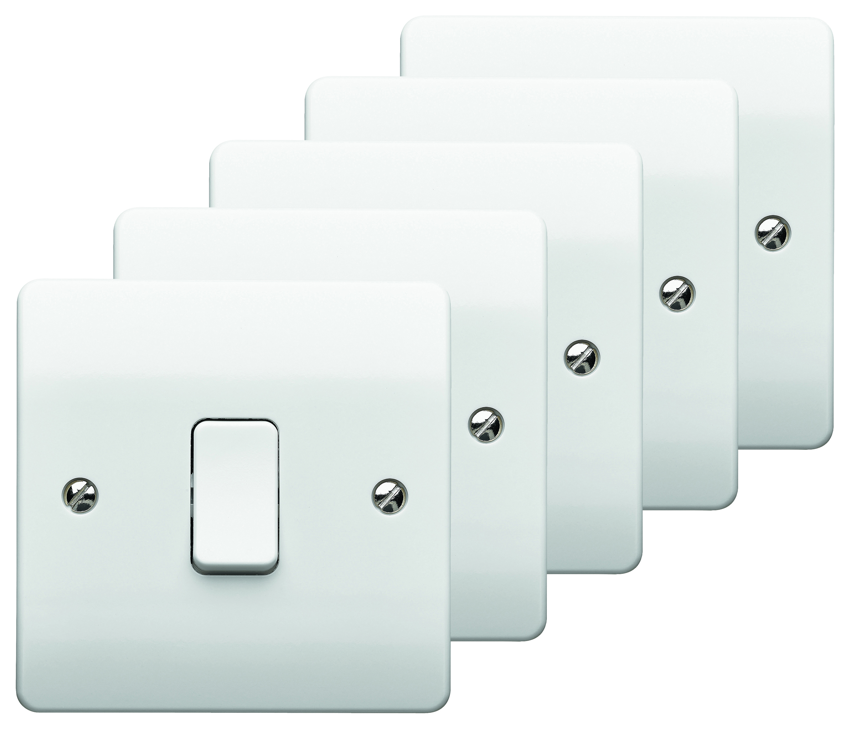 MK 10A Single 2 Way Light Switch - White - Pack of 5