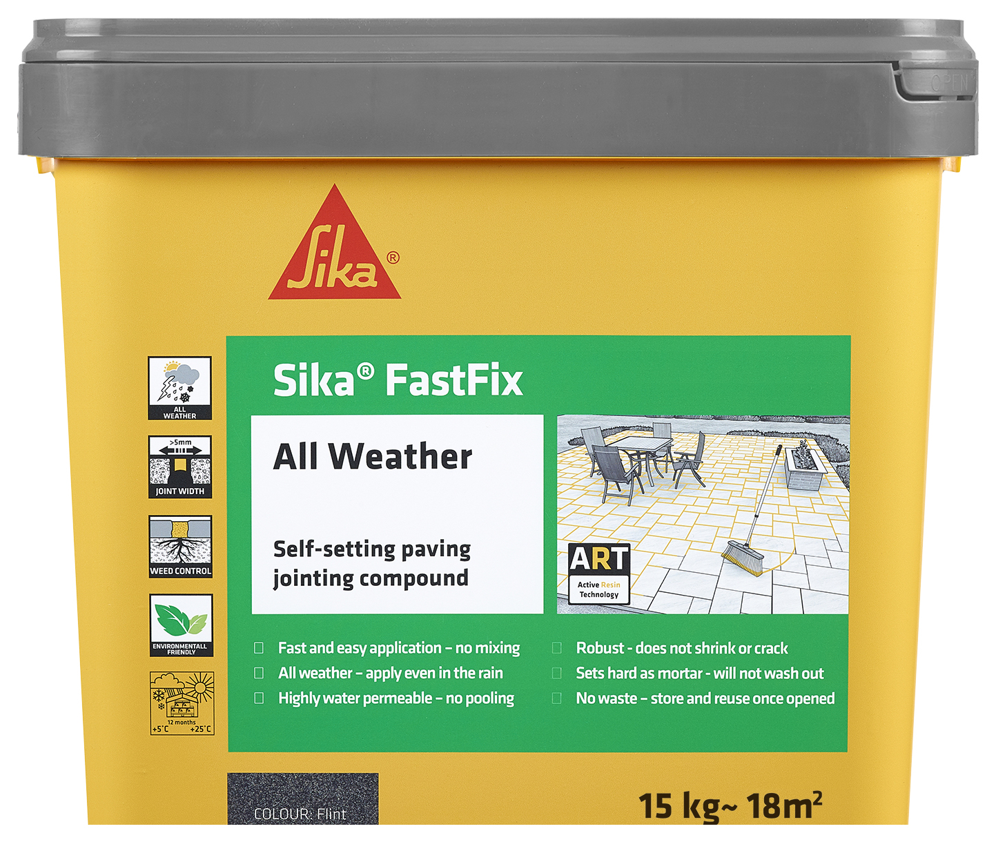 Sika FastFix All Weather Flint Paving Jointing Compound - 15kg