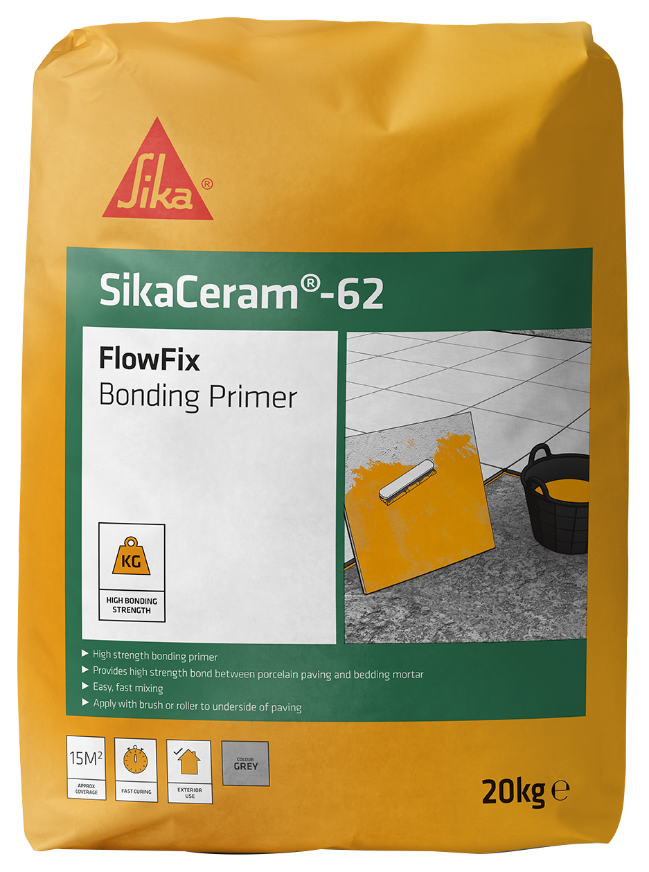 Sika SikaCeram 62 FlowFix Paving Bonding Primer, in Grey, Porcelain, Size: 20kg