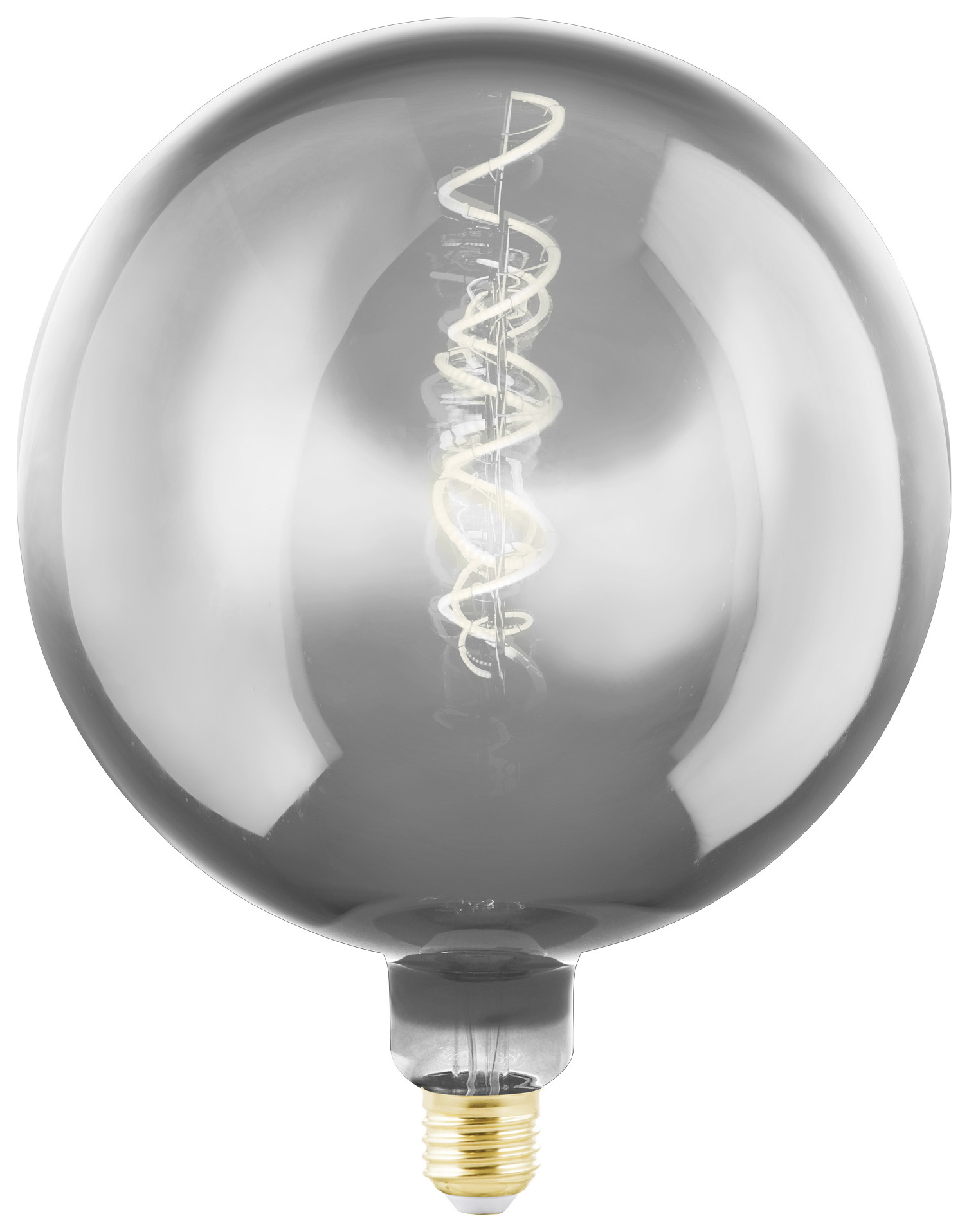 Image of Eglo LED Dimmable Globe Twisted Filament E27 Chrome Light Bulb - 4W