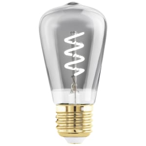 Eglo LED Dimmable Twisted Filament E27 Chrome Light Bulb - 4W