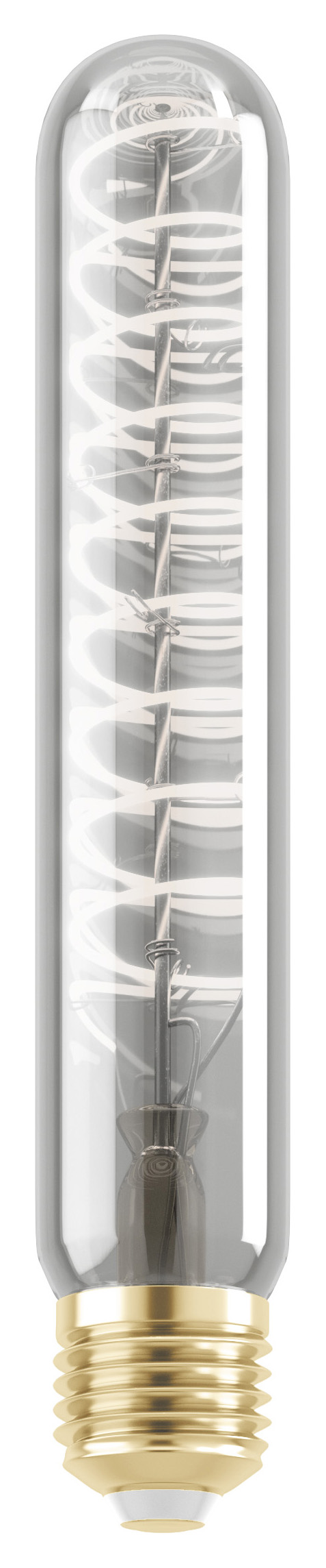 Image of Eglo LED Dimmable Tube Twisted Filament E27 Chrome Light Bulb - 4W
