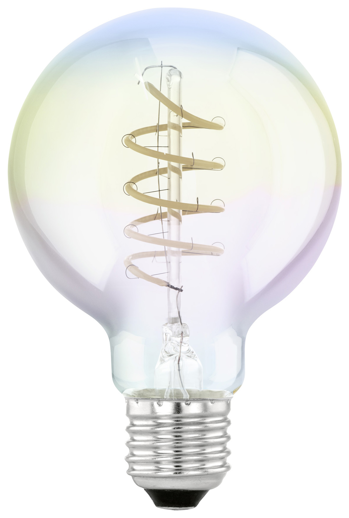 Image of Eglo LED Dimmable Globe Twisted Filament E27 Iridescent Light Bulb - 4W