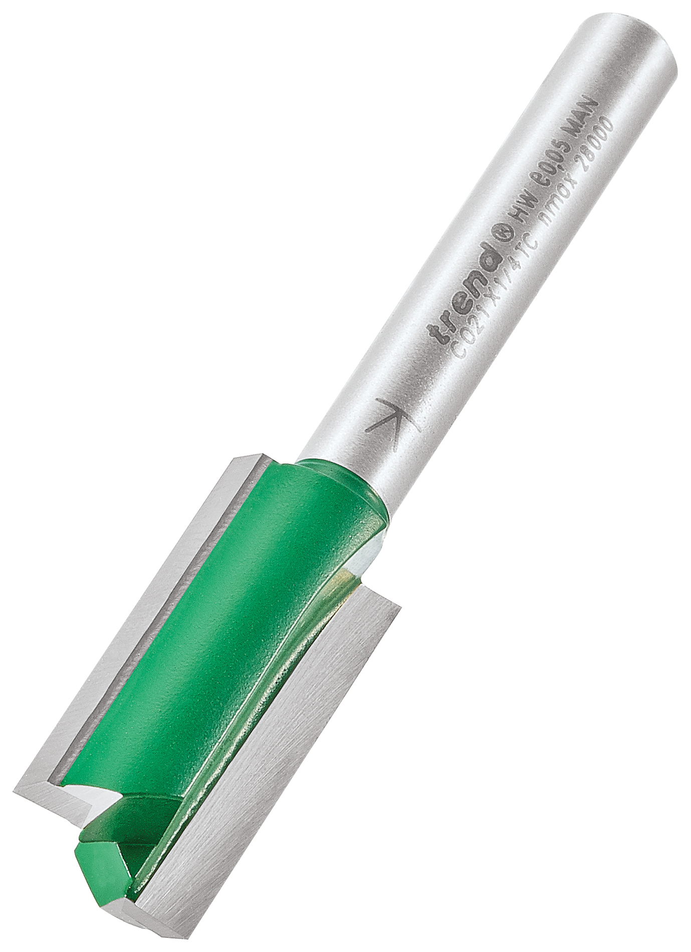 Trend C021X1/4TC 1/4" Two Flute Compact Laminate Worktop Cutter, in, Steel, Size: 12.7x25.4mm