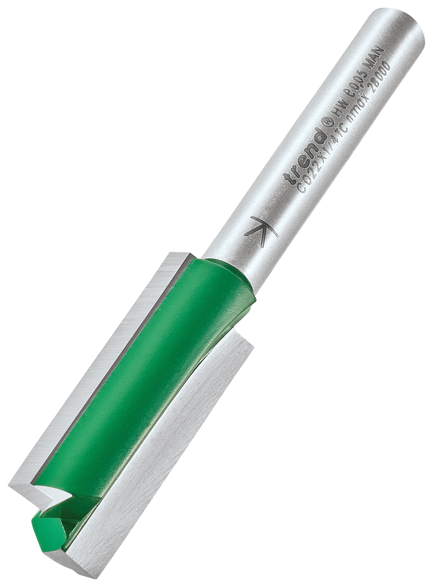 Trend C022X1/4TC 1/4" Two Flute Worktop Cutter, in, Steel, Size: 12.7x31.8mm