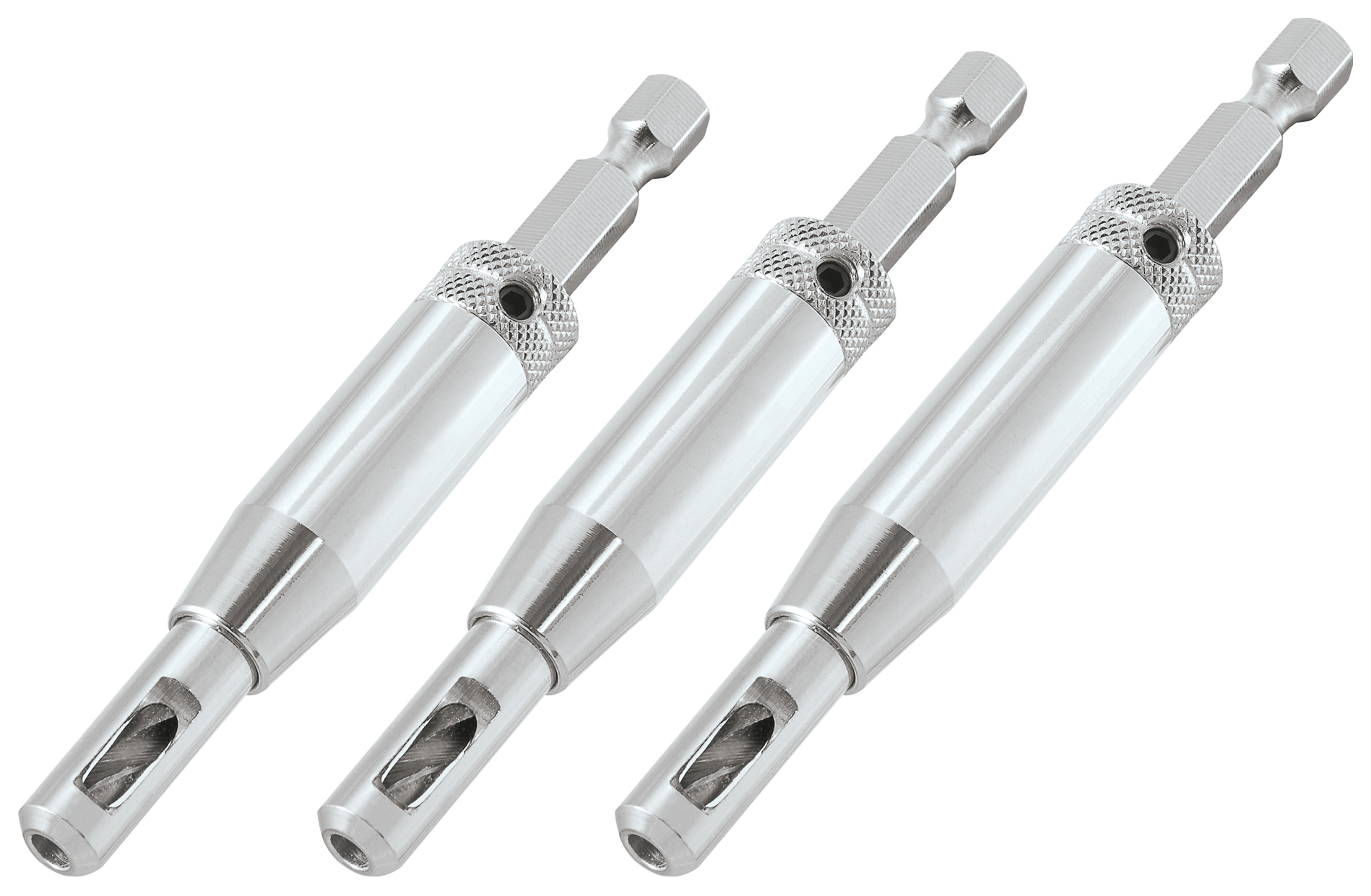 Trend Qr/dbg/set Quick Realese 3 Piece Drill Bit Guide Set, in, Tool Steel