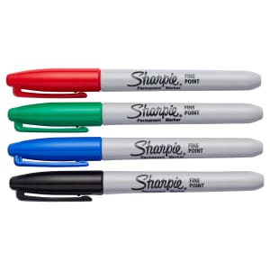 Sharpie Multi Coloured Permanent Standard Fine Marker Pen - Pack of 4