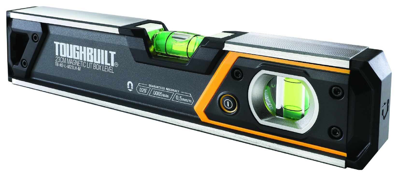 Image of ToughBuilt TB-H2-L-M23LH-M Lighted 230mm Magnetic Box Level