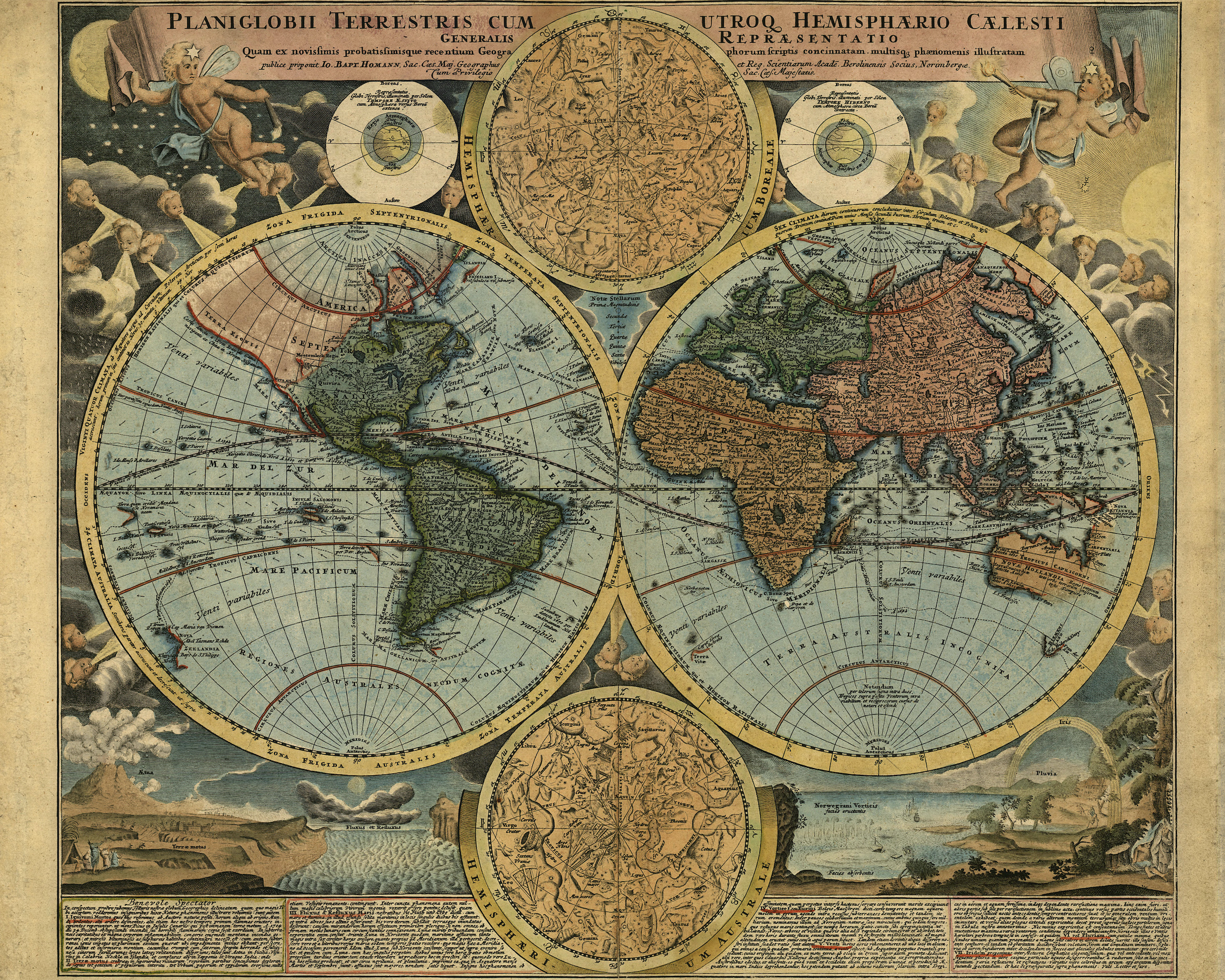 Origin Murals Vintage Map Multi Wall Mural - 3.5 x 2.8m