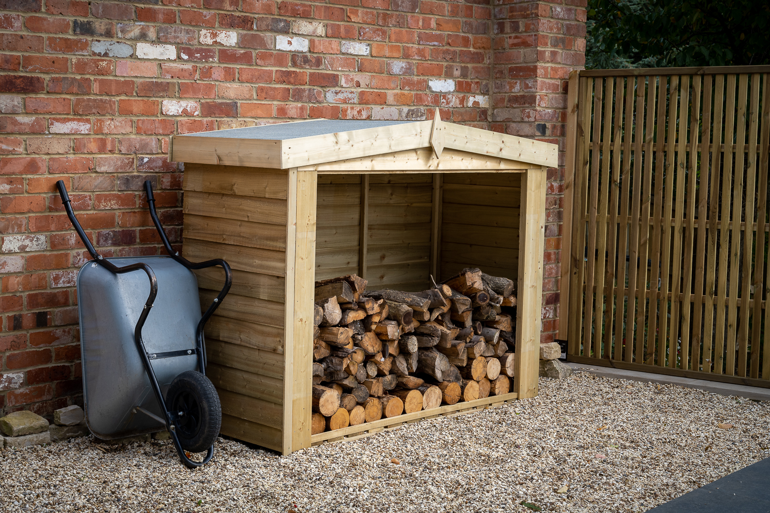 Forest Garden Overlap Pressure Treated Apex Log Store - 6ft 6in x 2ft 8in