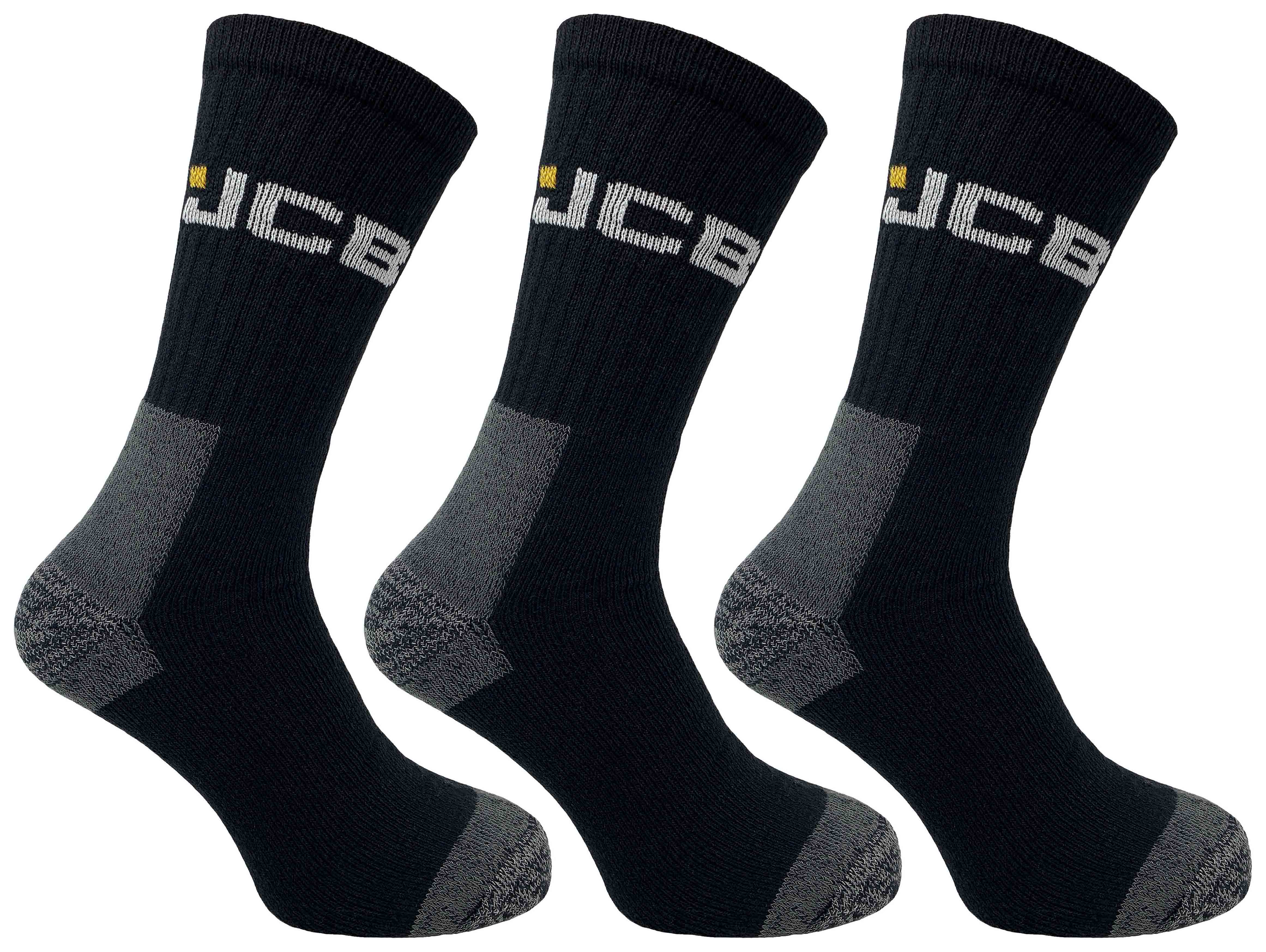 JCB JCBX000044Y Worker Socks - Pack of 3 Size 6 -11