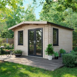Power Sheds 12 x 12ft Right Hand Door Apex Chalet Log Cabin