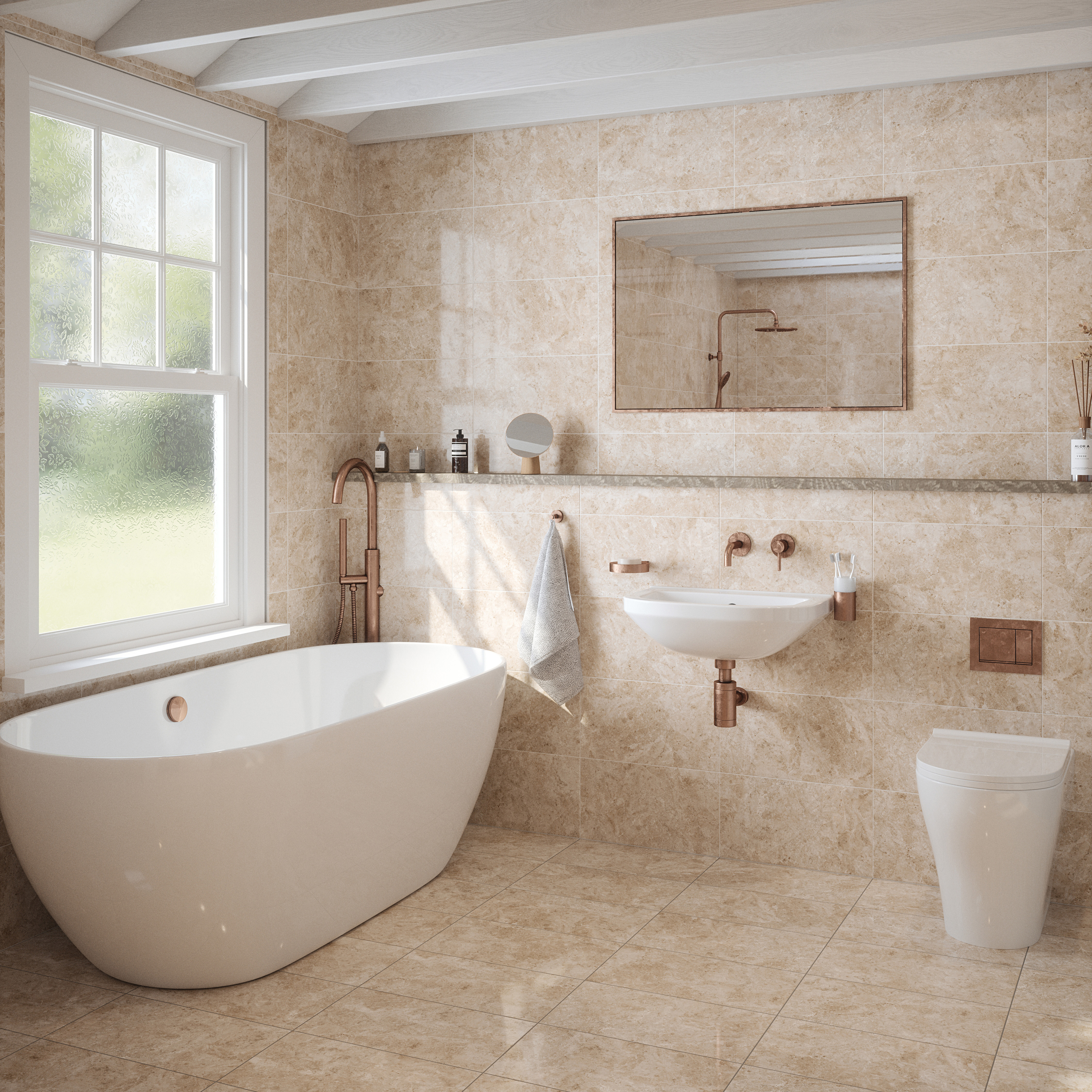 Wickes Avellino Beige Ceramic Wall & Floor Tile - 450 x 250mm