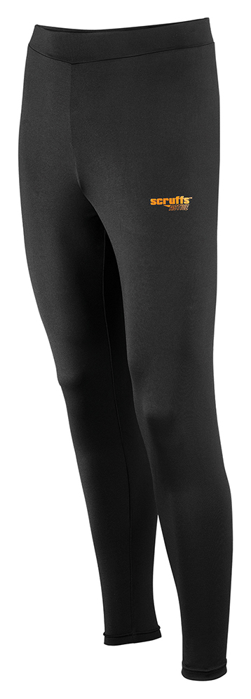 Scruffs Pro Thermal Black Under Trouser Base Layer Bottoms - Size XL