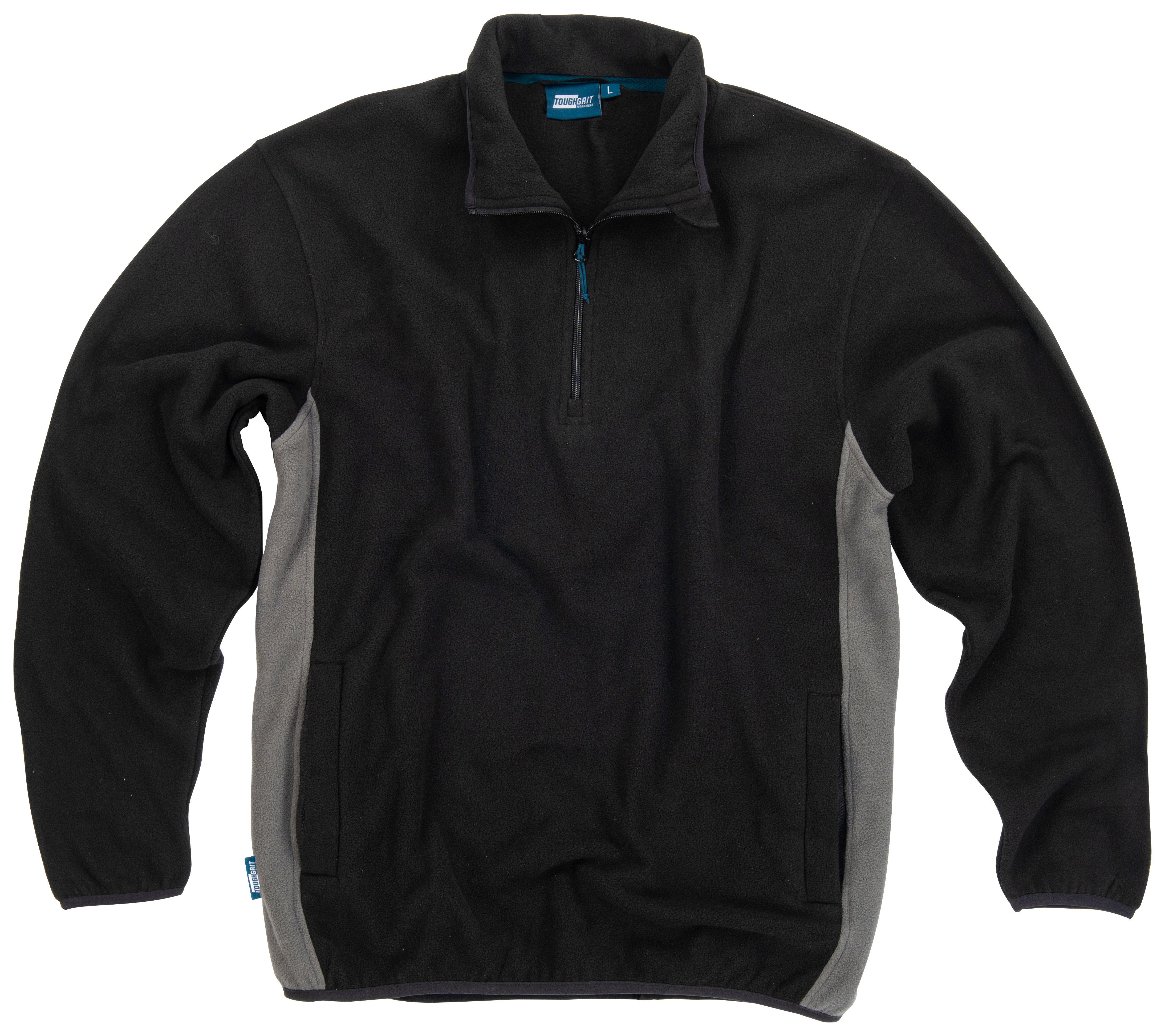 Image of Tough Grit 1/4 Zip Fleece, in Black and Grey Quick-Drying, Size: M