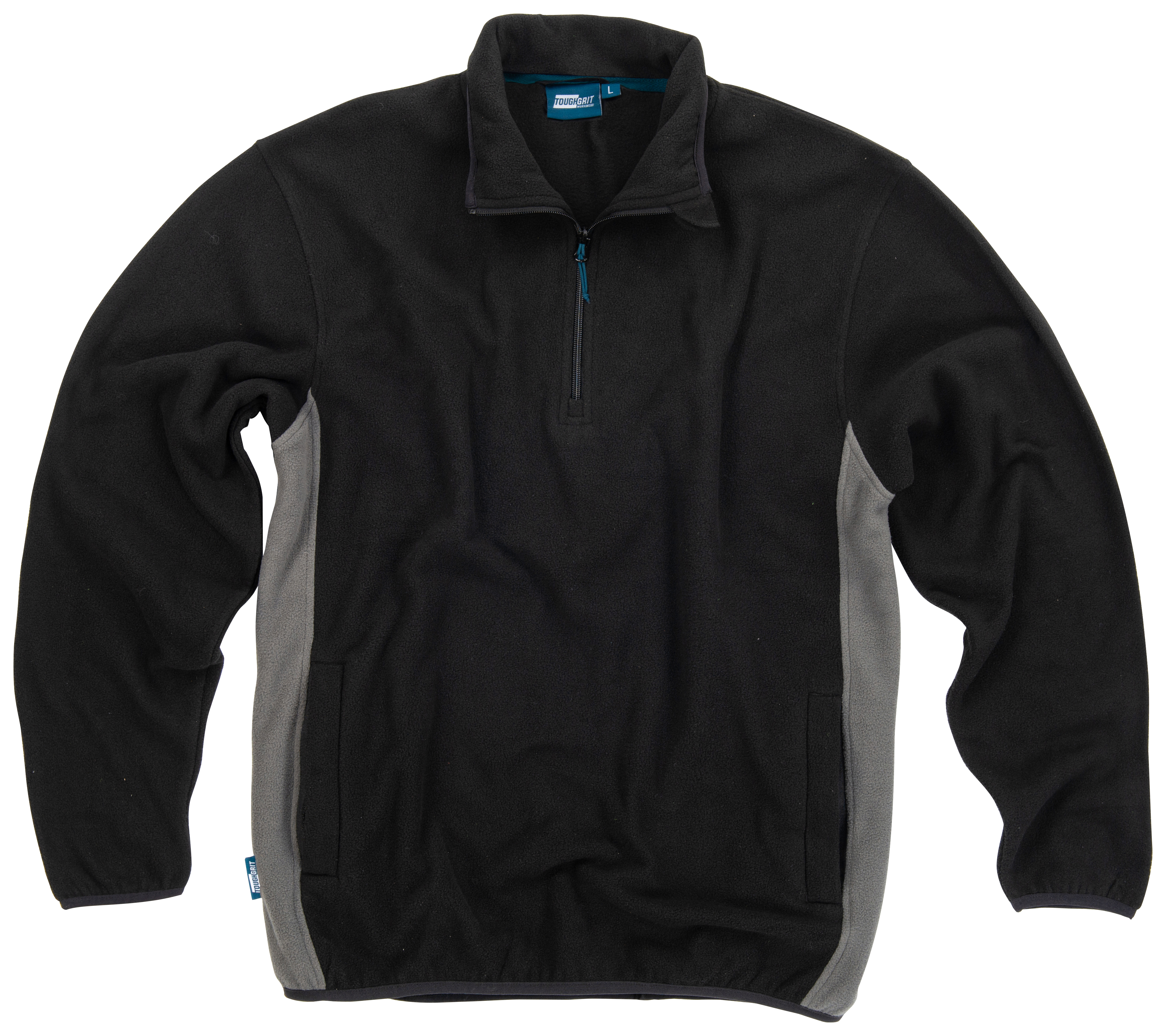 Tough Grit 1/4 Zip Fleece, in Black and Grey Quick-Drying, Size: L