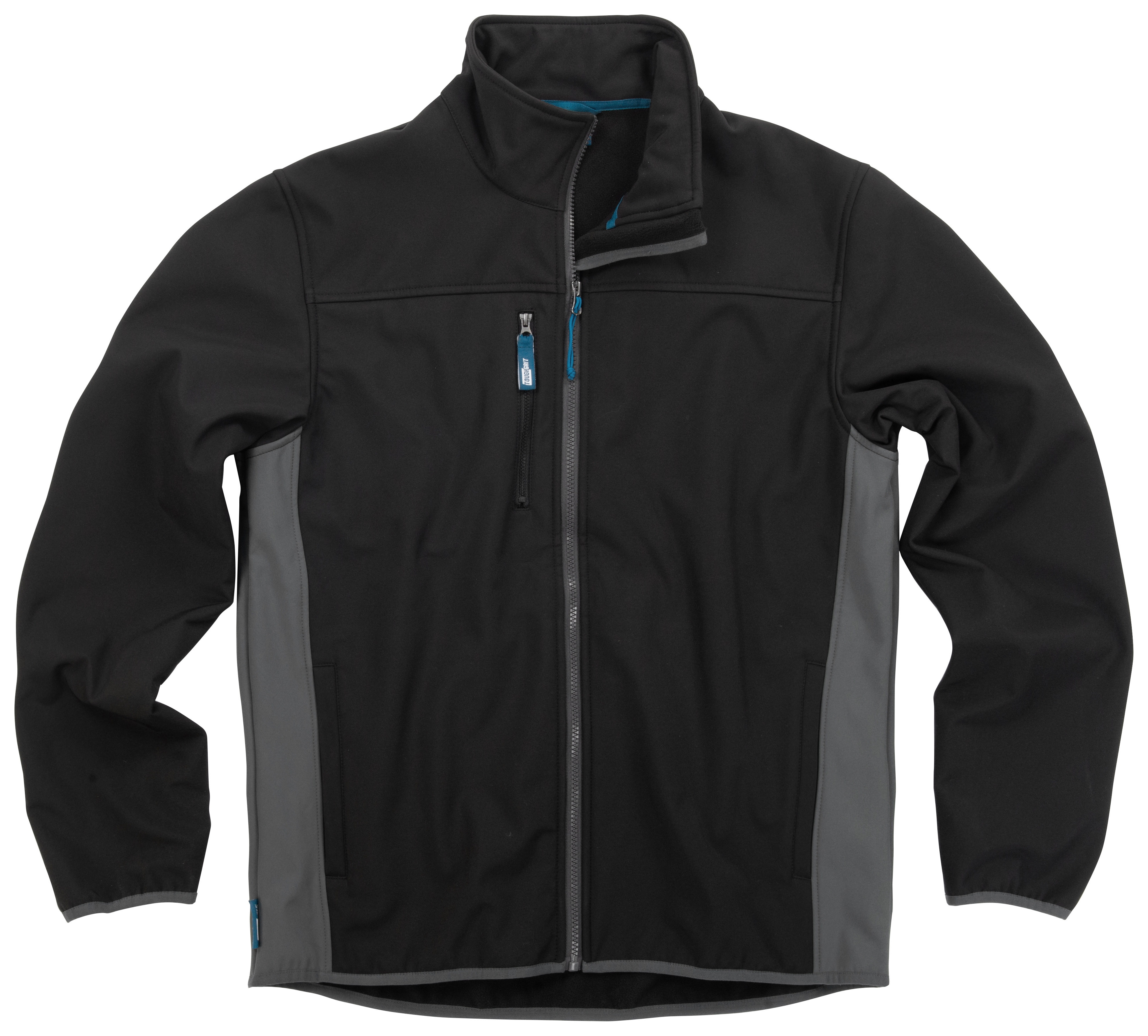 Image of Tough Grit Softshell Jacket, in Black and Grey Water-Resistant, Size: M