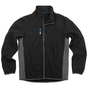 Image of Tough Grit Softshell Jacket, in Black and Grey Water-Resistant, Size: L