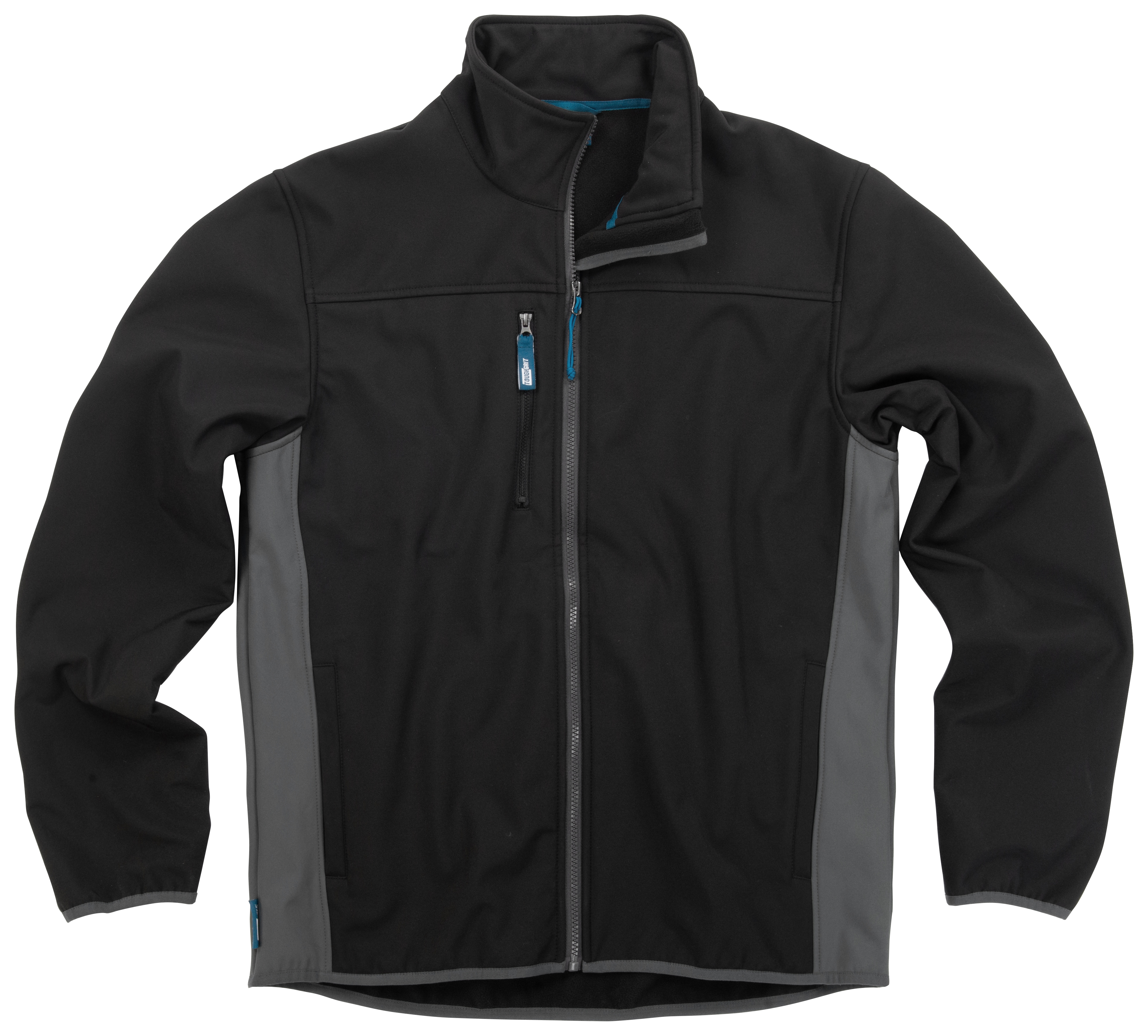 Tough Grit Softshell Jacket, in Black and Grey Water-Resistant, Size: XL