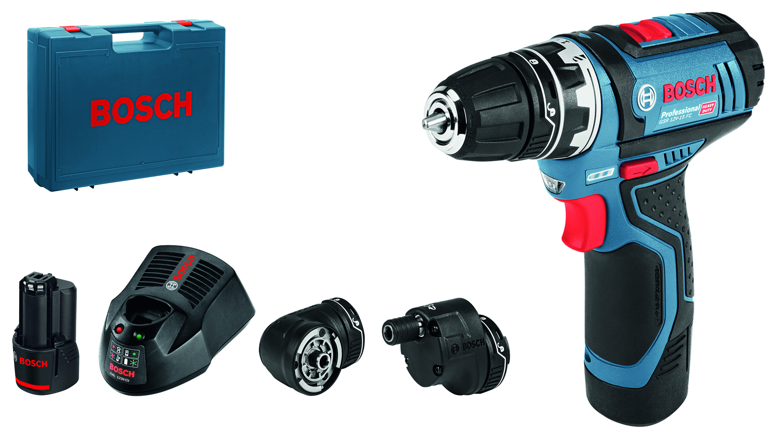 Image of Bosch Professional GSR 12V-15 2 x 2.0Ah Flexi Clic 12V Drill Driver