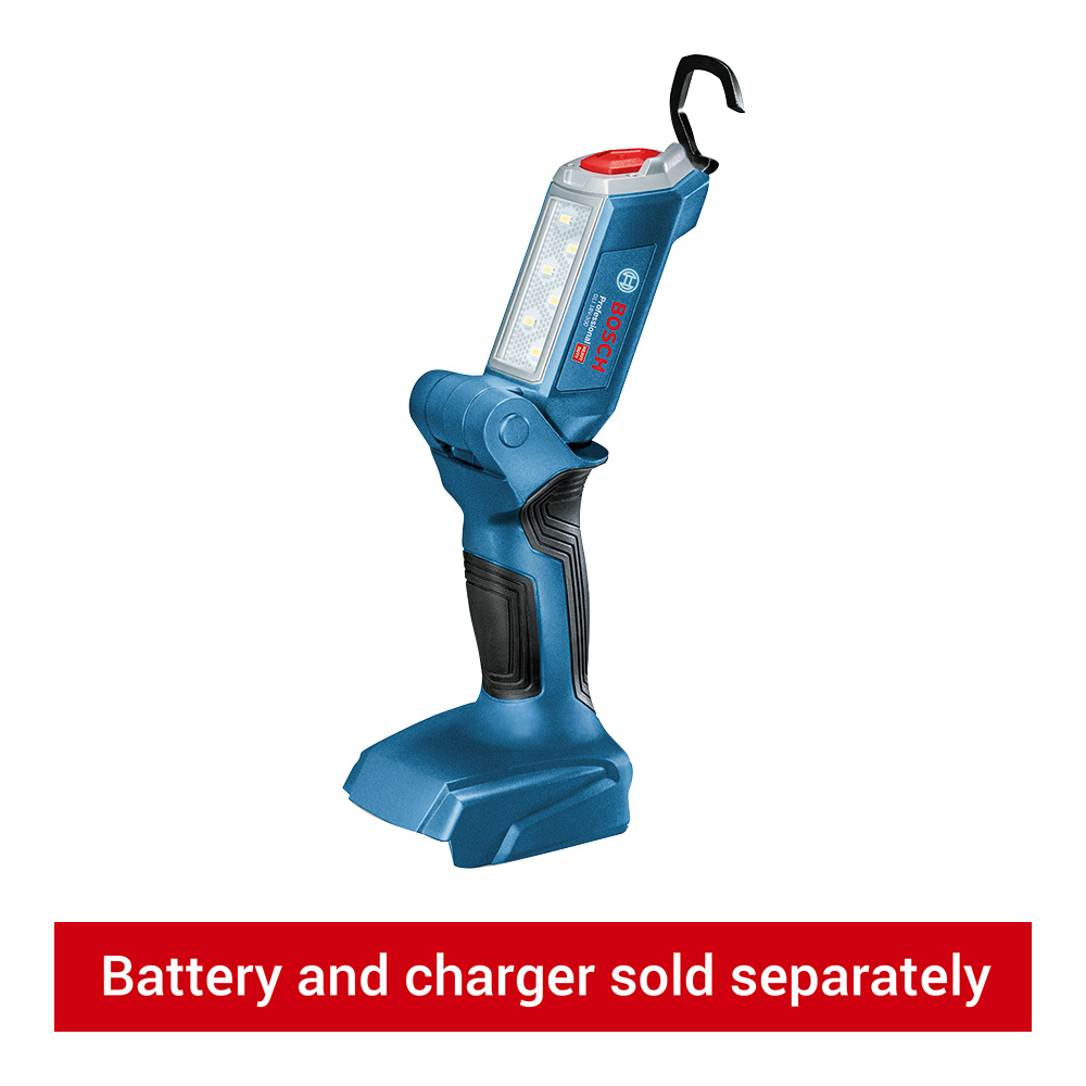 Image of Bosch Professional Gli 18V-300 18V Bare Work Light, in Blue and Black, Soft rubber Grip