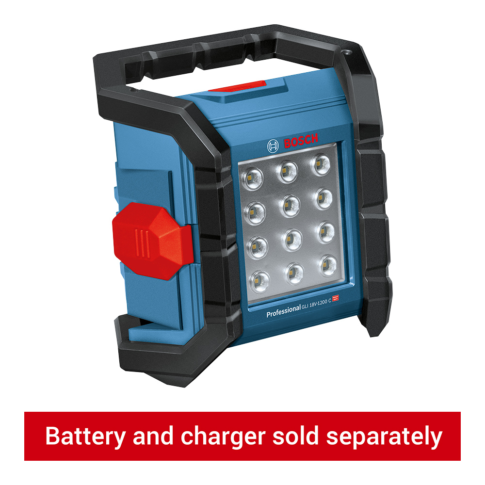 Bosch Professional Gli 18V-1200 C 18V Bare Work Light, in Blue and Black, Soft rubber Grip