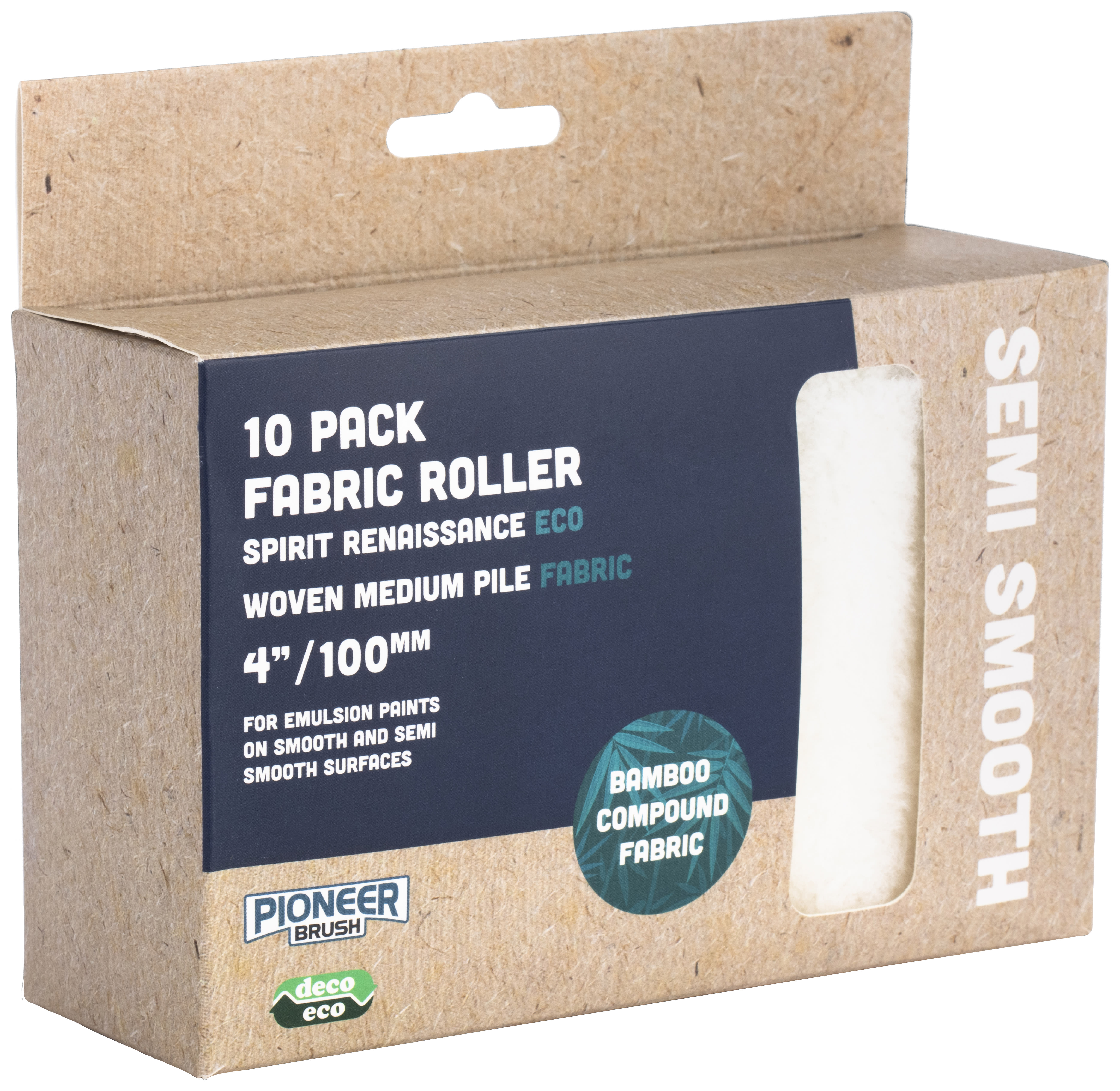 Pioneer Eco Fabric Mini Paint Roller Sleeve 4in Pack of 10 Wickes