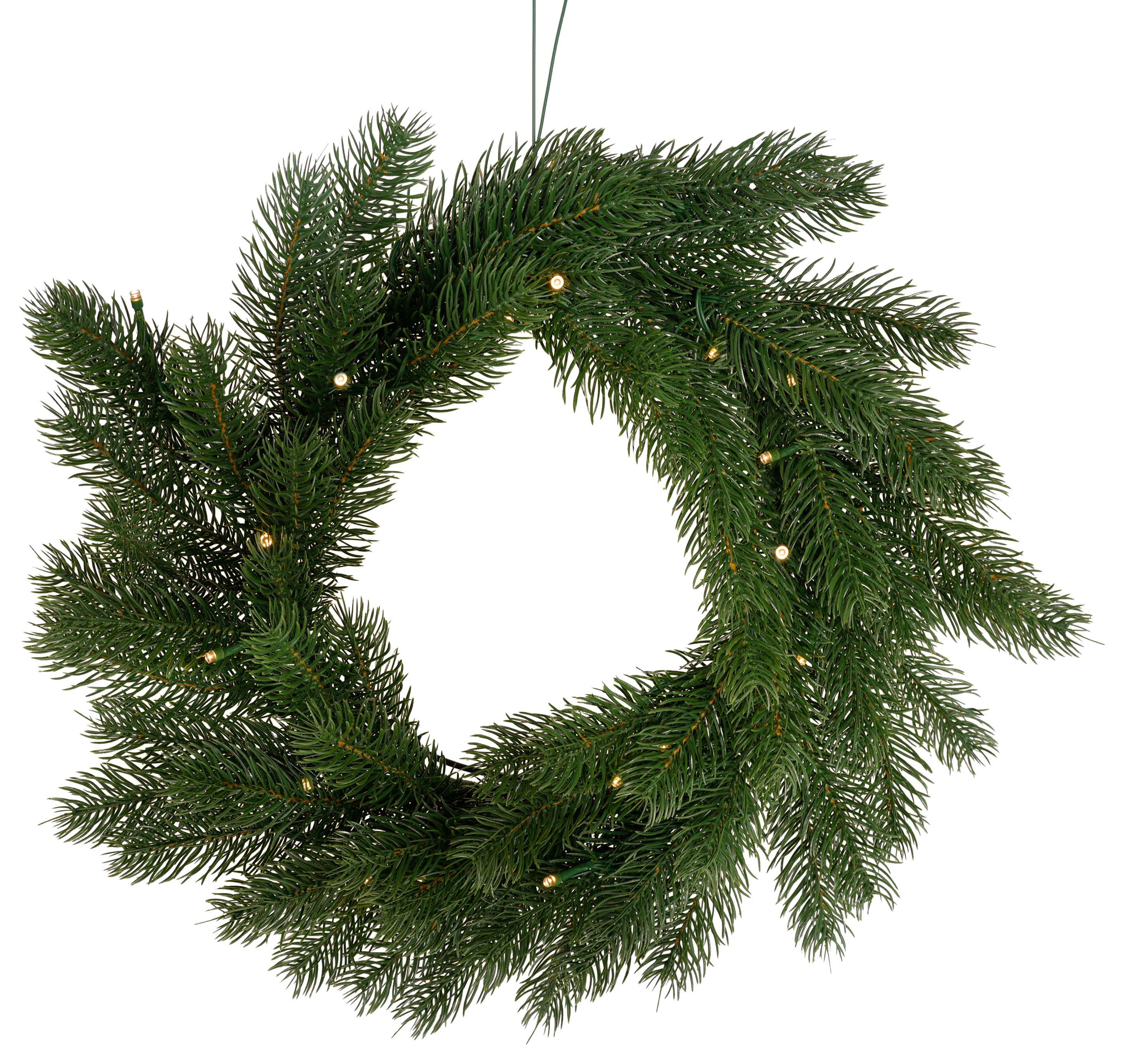 Charles Bentley Faux Pre-Lit Christmas Wreath - 12 inch