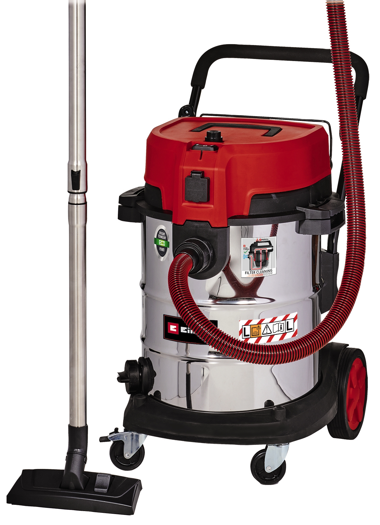 Image of Einhell TE-VC 2250 SACL, 50 Litre Stainless Steel L Class Corded Wet & Dry Vac with Power Take Off - 1600W