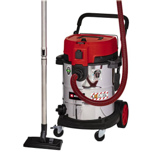 Einhell TE-VC 2250 SACL, 50 Litre Stainless Steel L Class Corded Wet & Dry Vac with Power Take Off - 1600W
