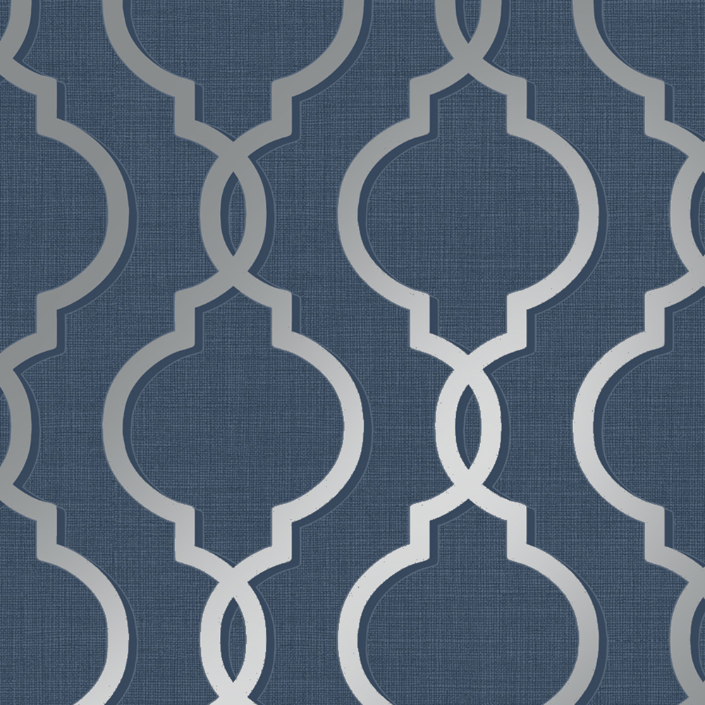 Image of Holden Decor Laticia Navy Wallpaper - 10.05m x 53cm
