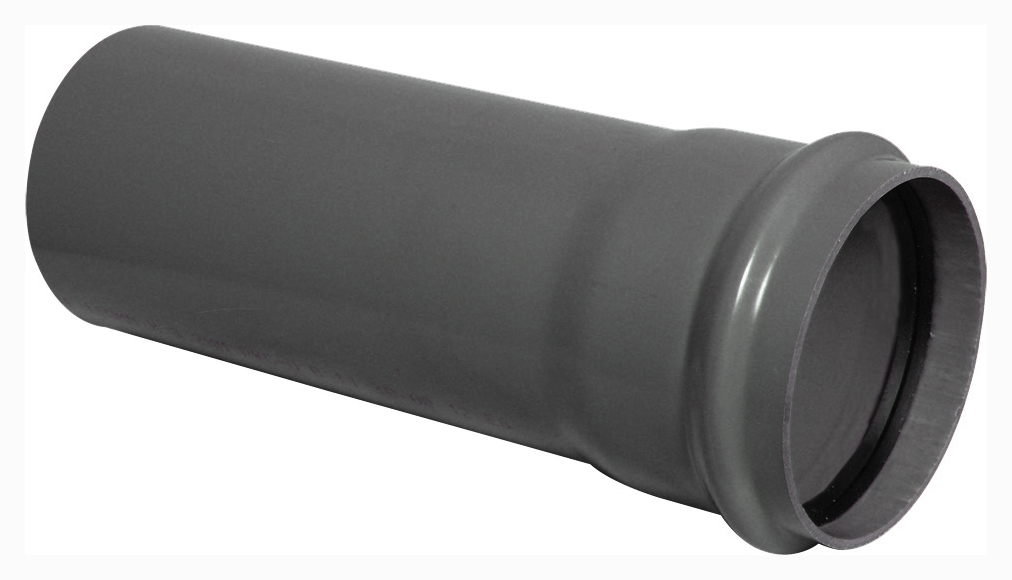 Image of Floplast 110mm Soil Pipe Single Socket 3m - Anthracite Grey SP3AG