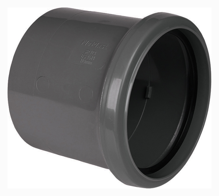 Floplast 110mm Single Socket Coupling - Anthracite Grey SP124AG