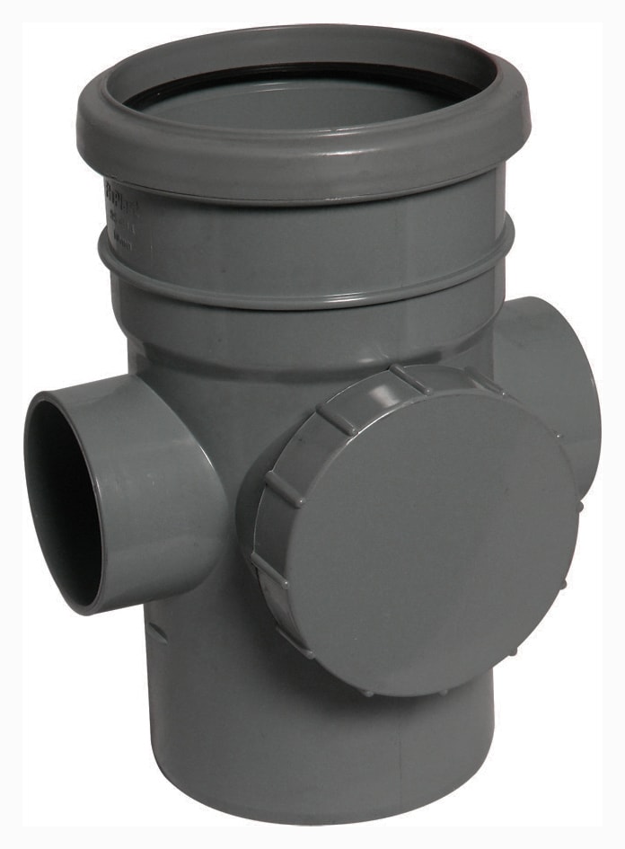 Floplast 110mm Soil Access Pipe - Anthracite Grey
