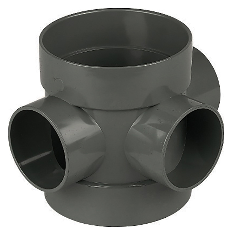 Image of Floplast 110mm Soil Boss Pipe Socket/Spigot- Anthracite Grey SP583AG