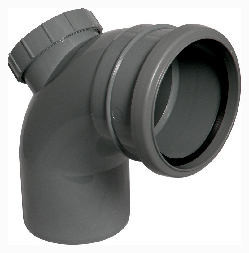 Floplast 110mm Soil Pipe Access Bend 92.5- Anthracite Grey SP169AG