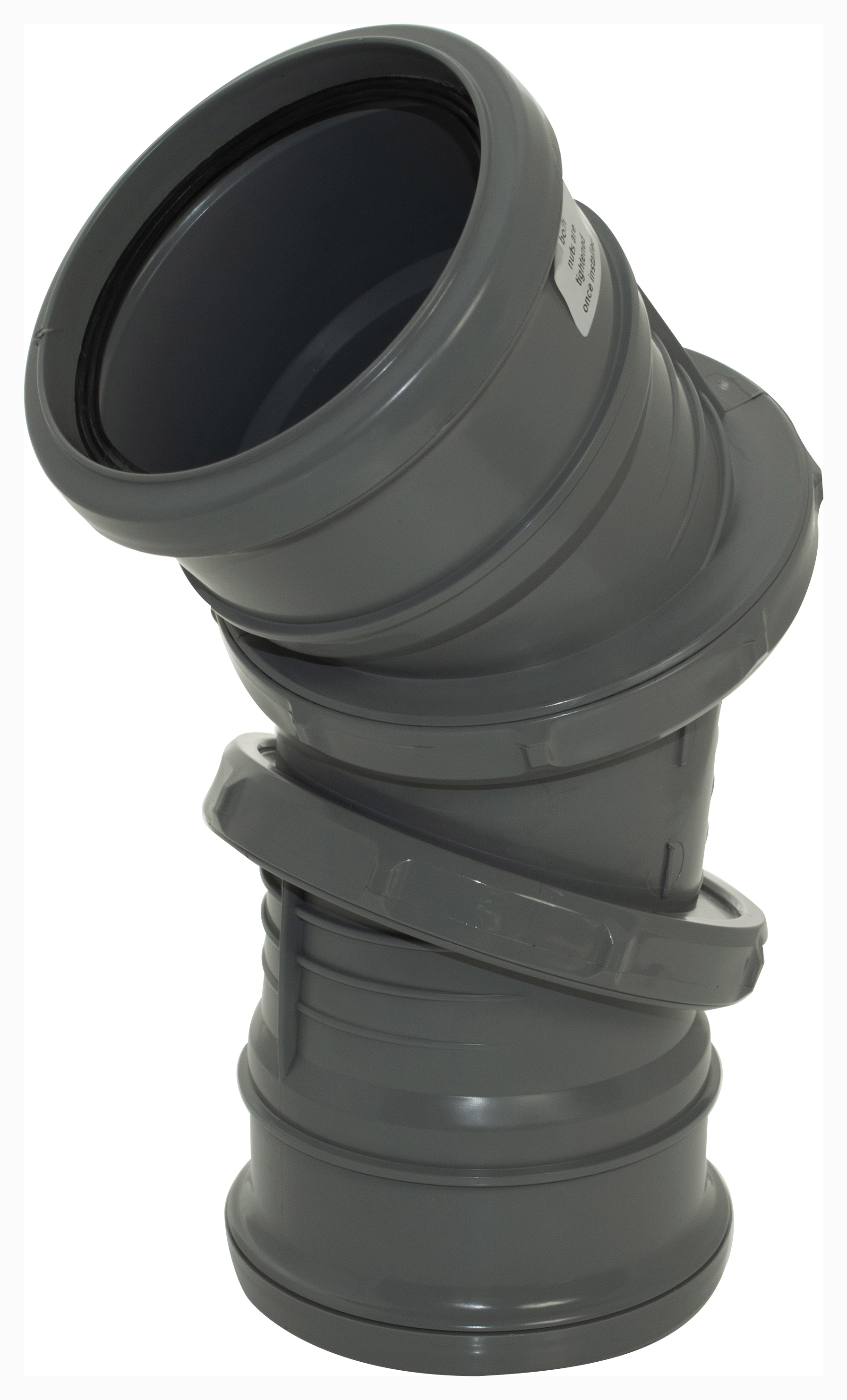 Image of Floplast 110mm Soil Pipe Adjustable Bend Double Socket 0° to 90° - Anthracite Grey SP560AG