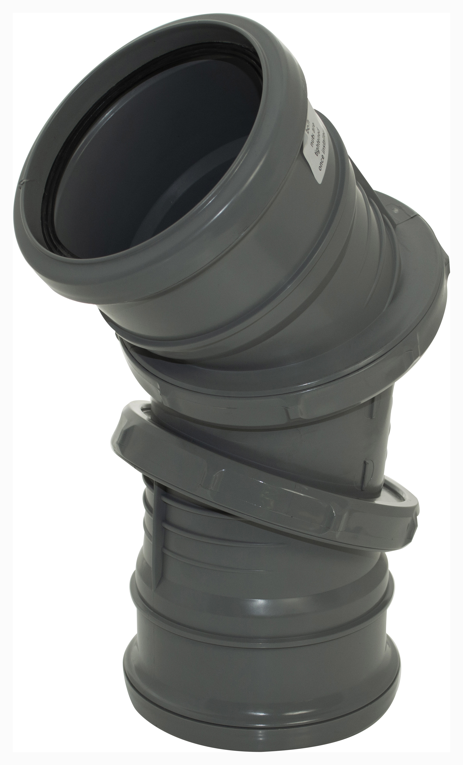 Floplast 110mm Soil Pipe Adjustable Bend Double Socket 0° to 90° - Anthracite Grey SP560AG