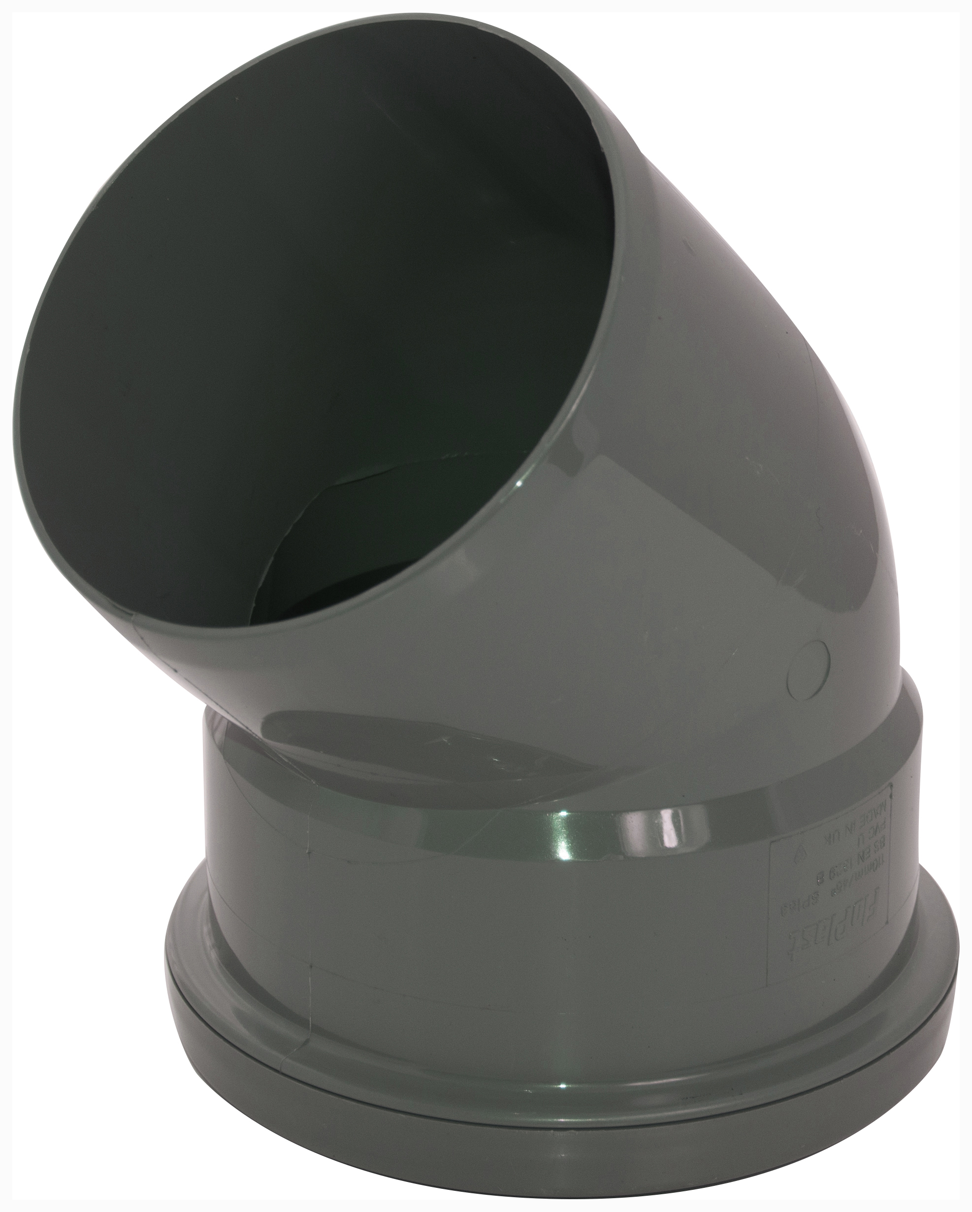 FloPlast 110mm Anthracite Grey Soil Pipe Bend Socket/Spigot - 135