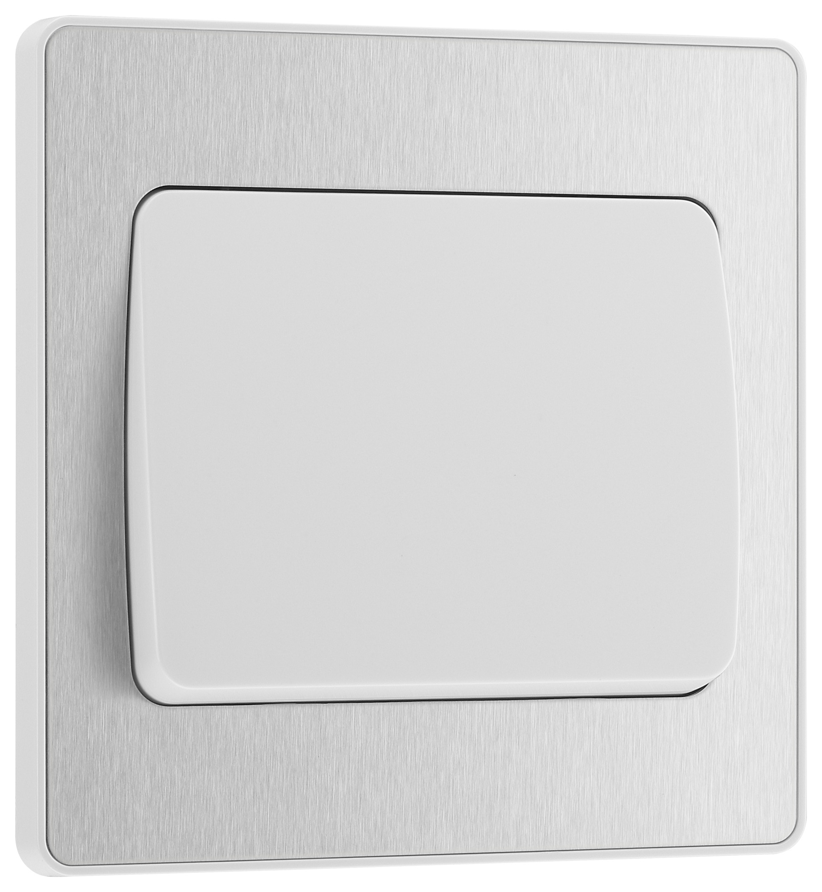 Image of BG Evolve Brushed Steel 20A 16Ax Wide Rocker Single Light Switch - 2 Way