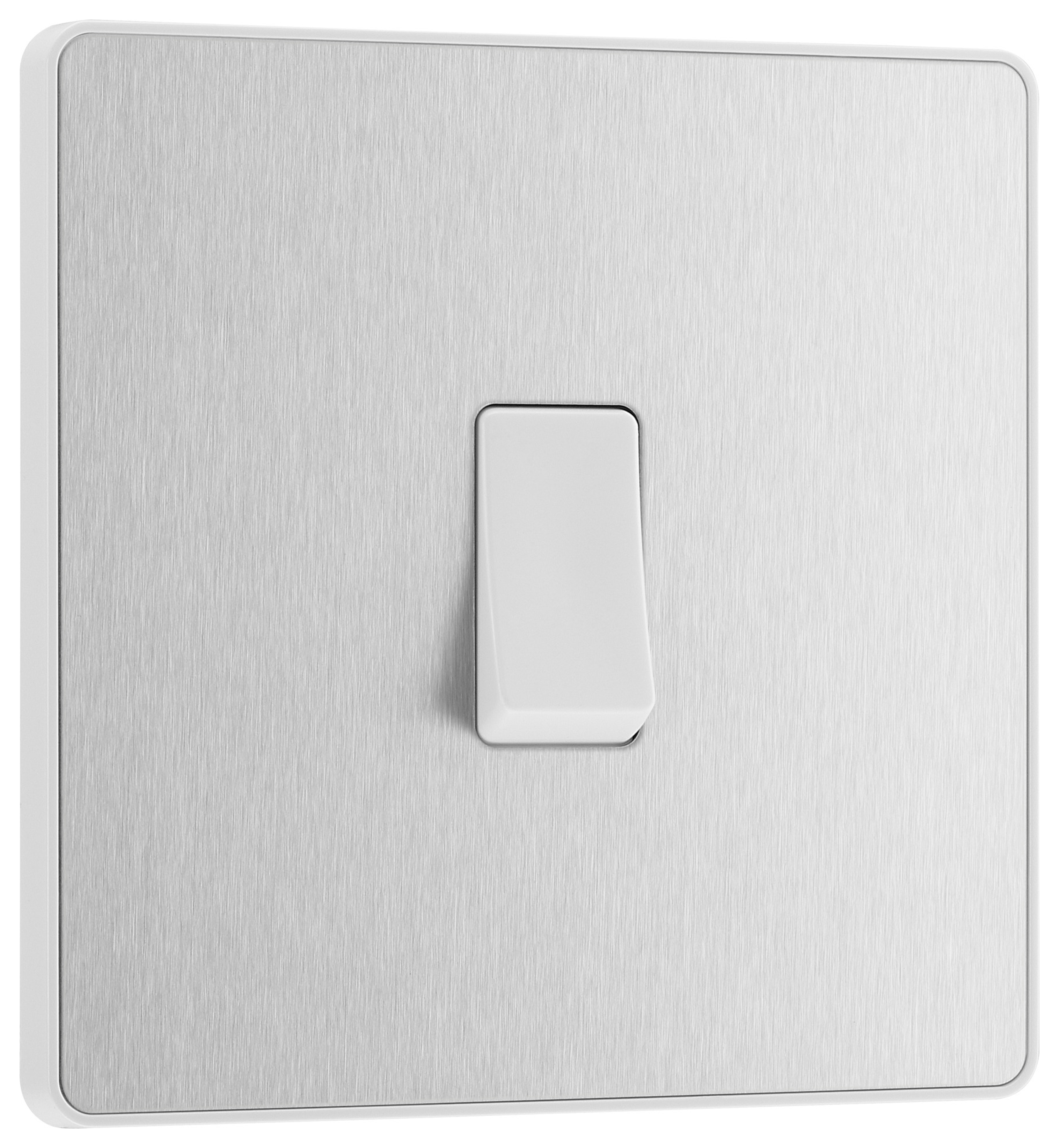 BG Evolve 2 Way 20A 16Ax Single Light Switch - Brushed Steel