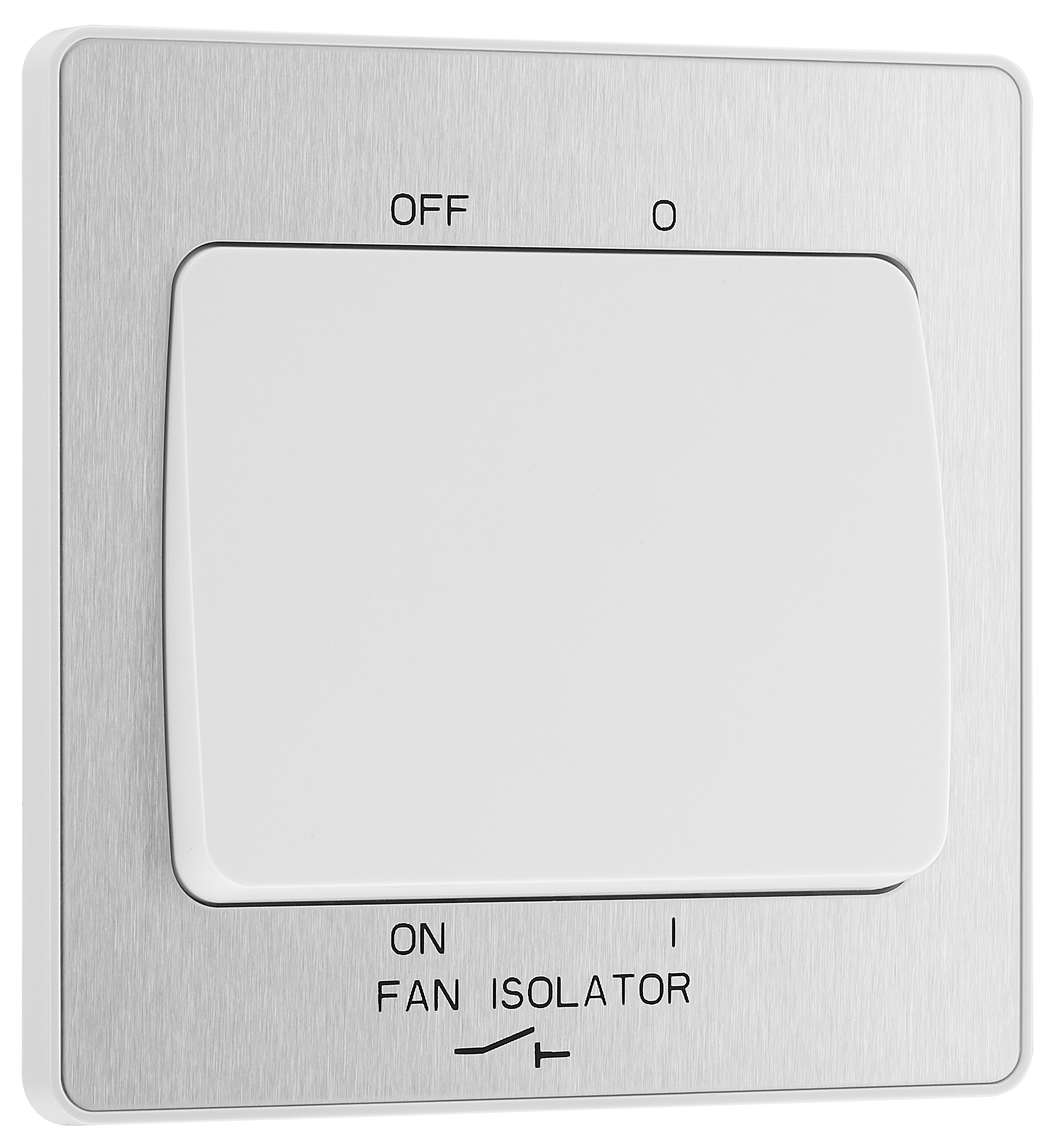 BG Evolve 10A Triple Pole Fan Isolator Switch - Brushed Steel