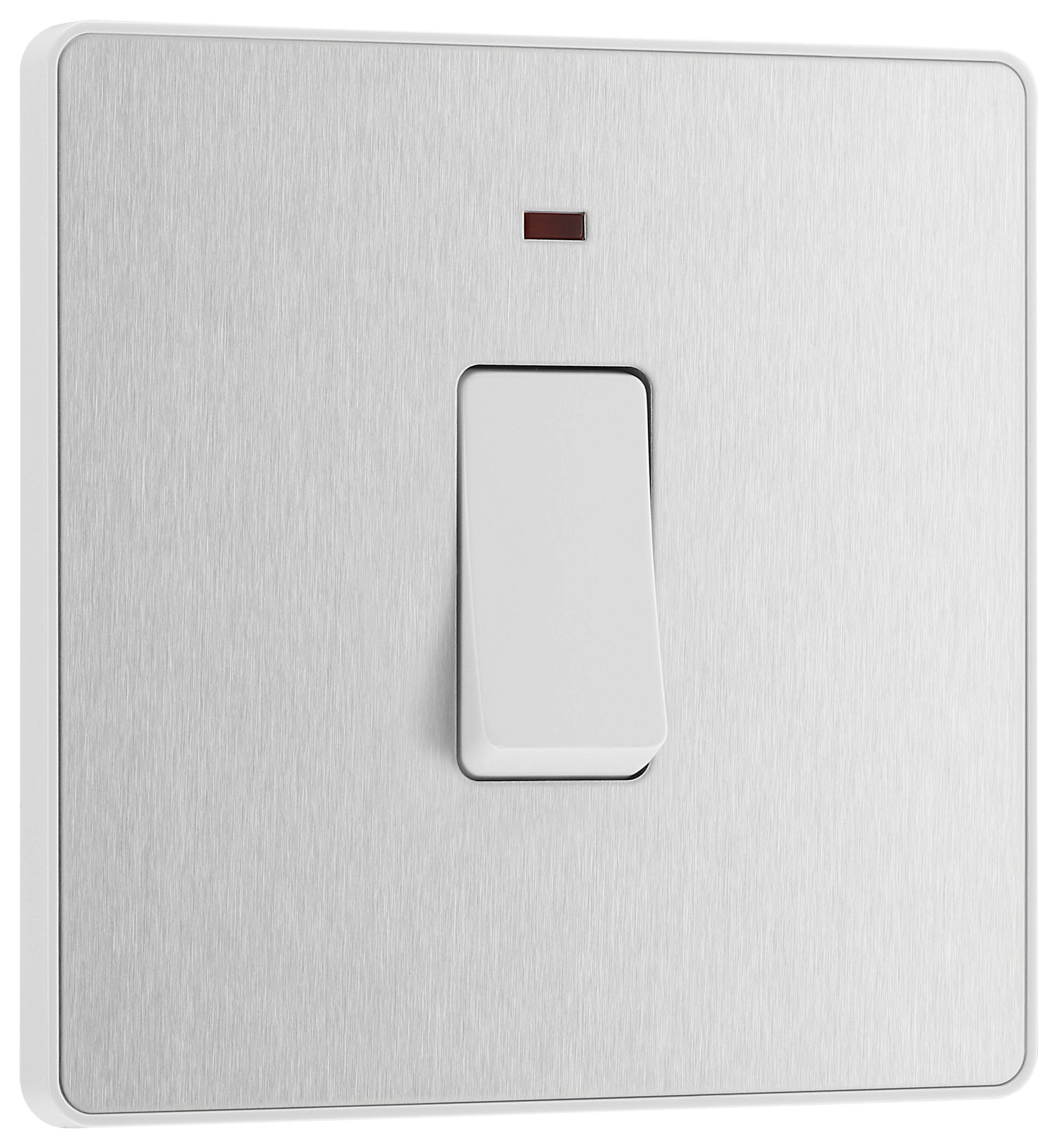 Image of BG Evolve Brushed Steel Double Pole Switch with Power Led Indicator