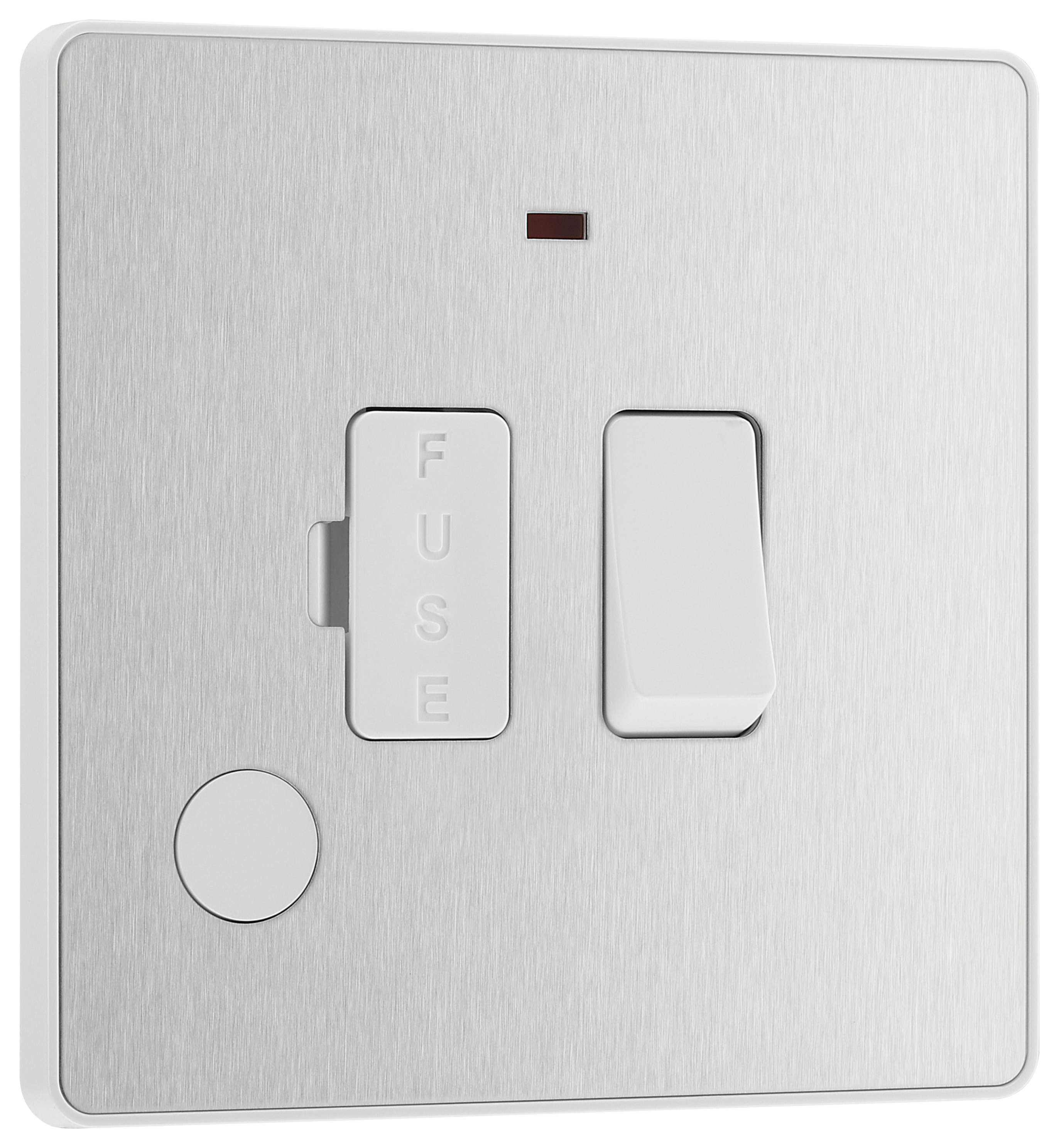 BG Evolve Brushed Steel 13A Switched Fused Connection Unit with Power Led Indicator & Flex Outlet