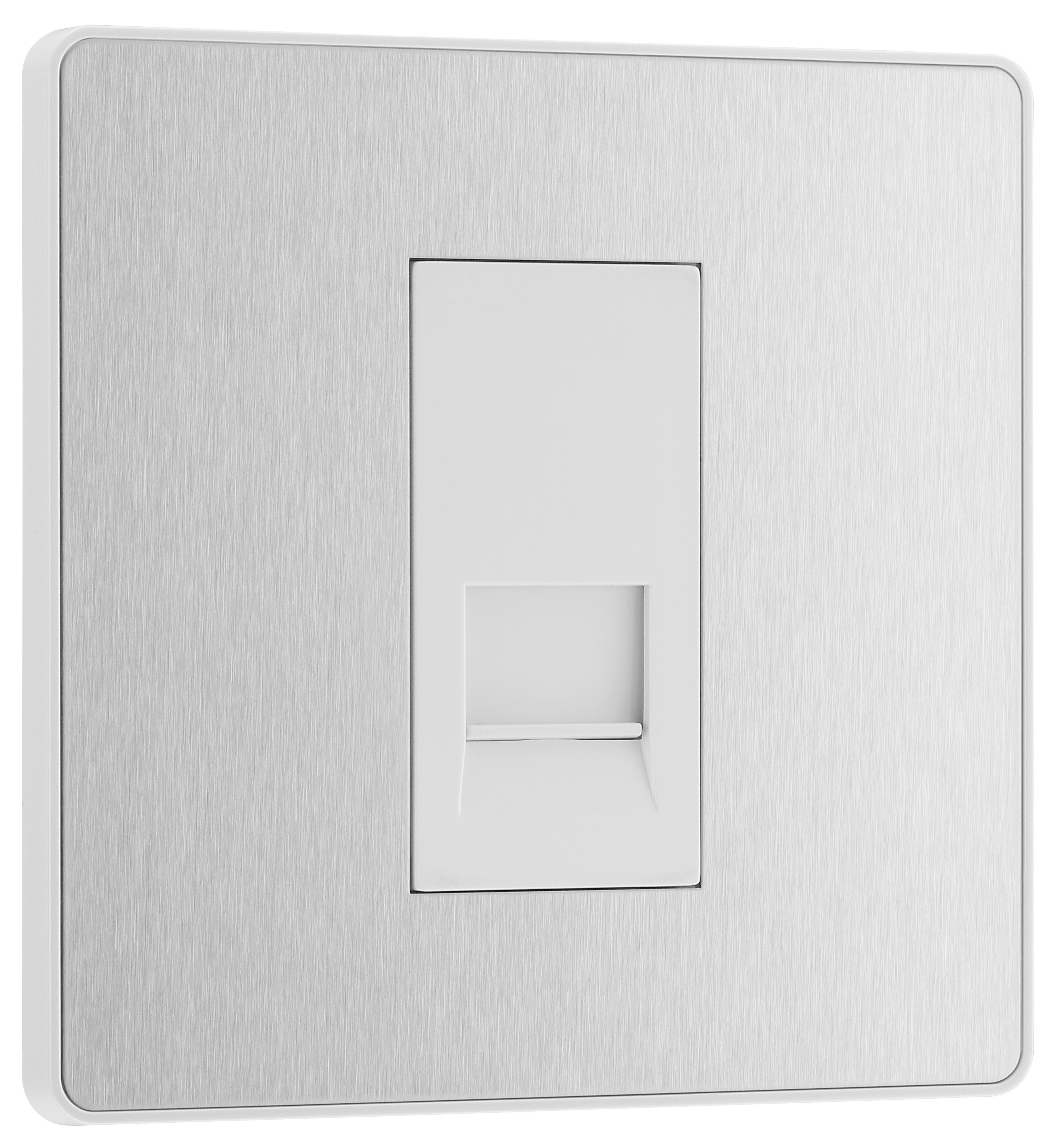 BG Evolve Brushed Steel Single Master Telephone Socket