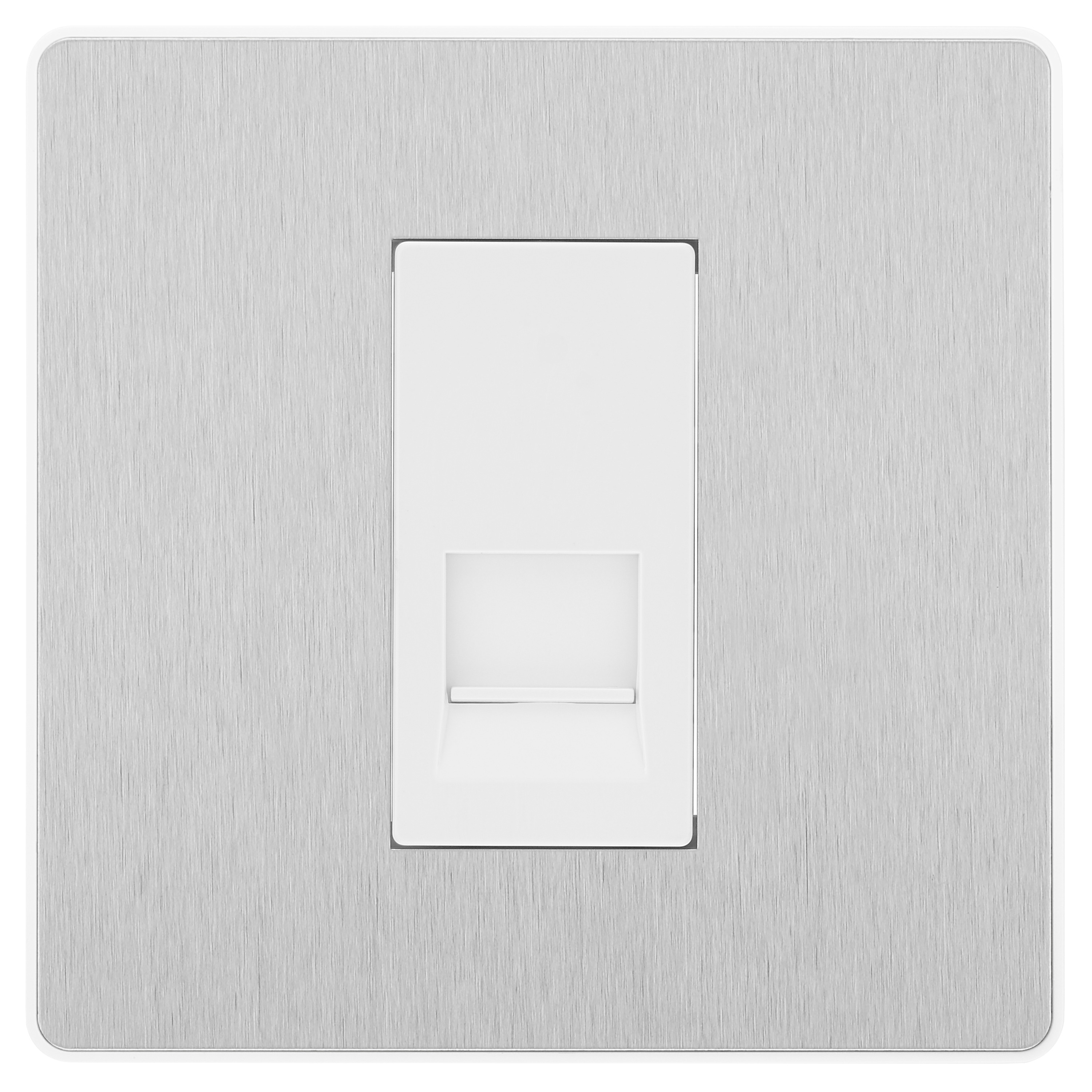 BG Evolve Brushed Steel Single Secondary Telephone Socket